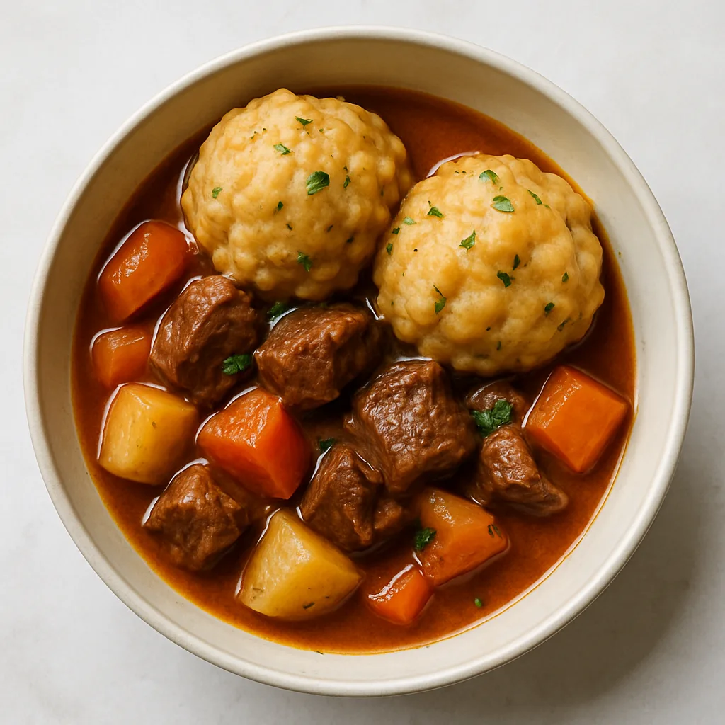 Beef Stew And Dumplings — plant-based or original dish photo