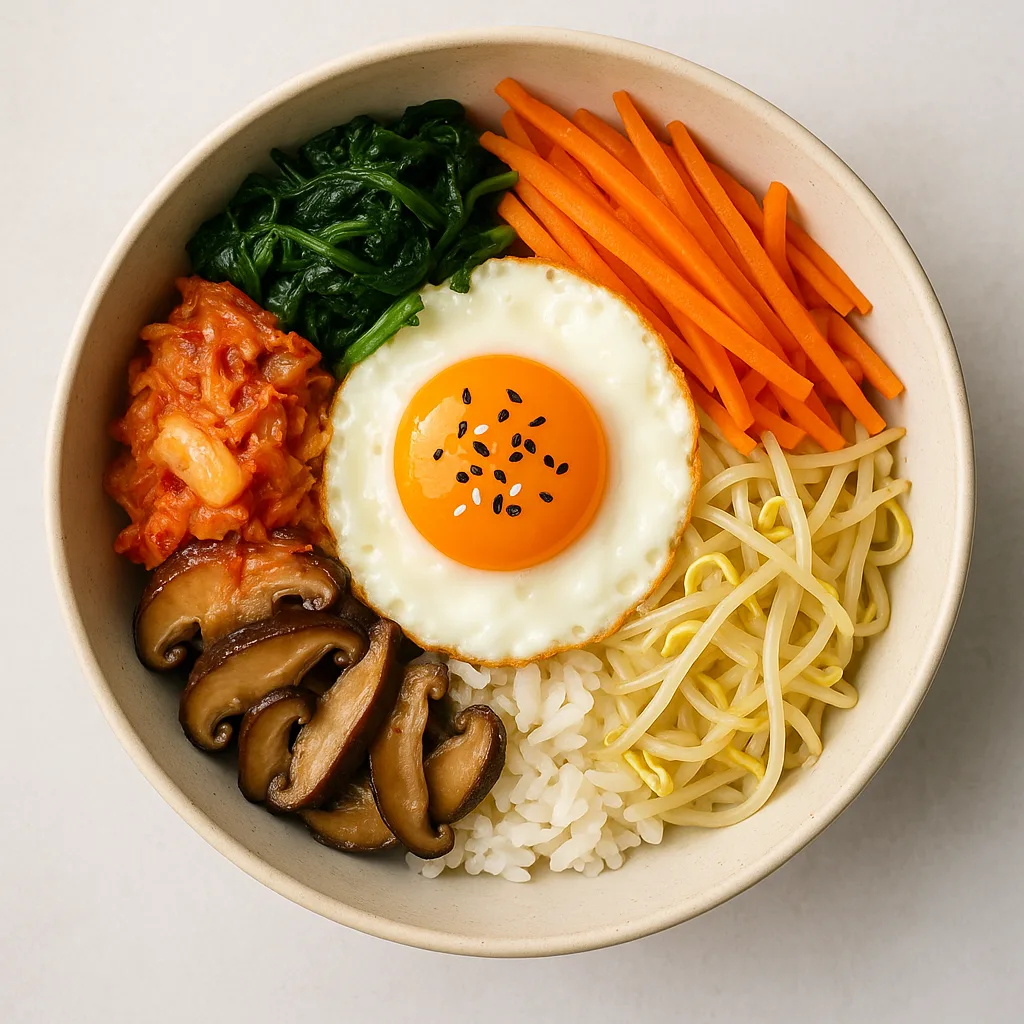 Bibimbap — plant-based or original dish photo