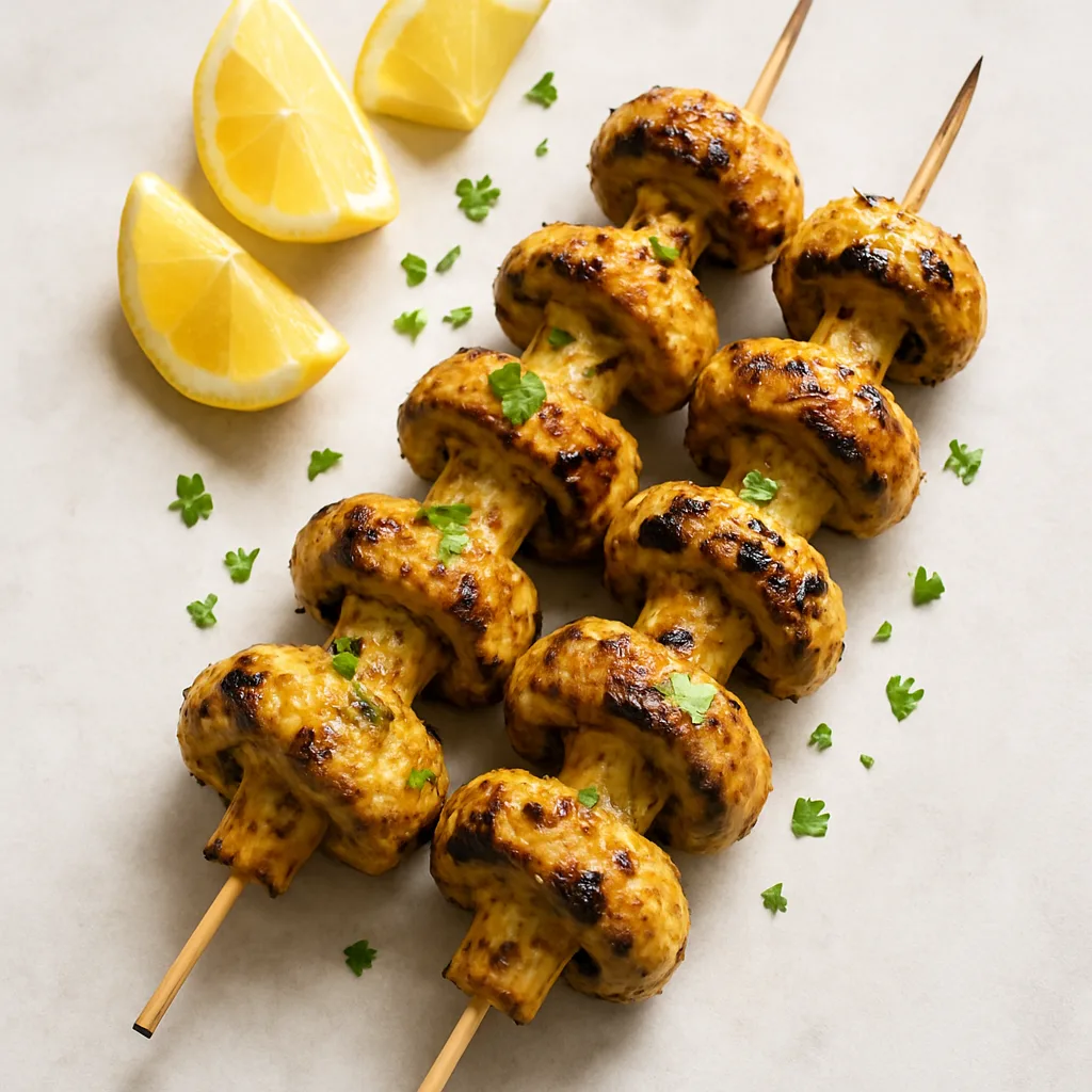 Vegan Butter Block Grilled Malai Mushrooms — plant-based or original dish photo