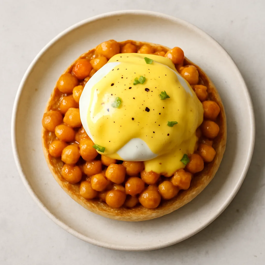 Chickpeas Benedict — plant-based or original dish photo