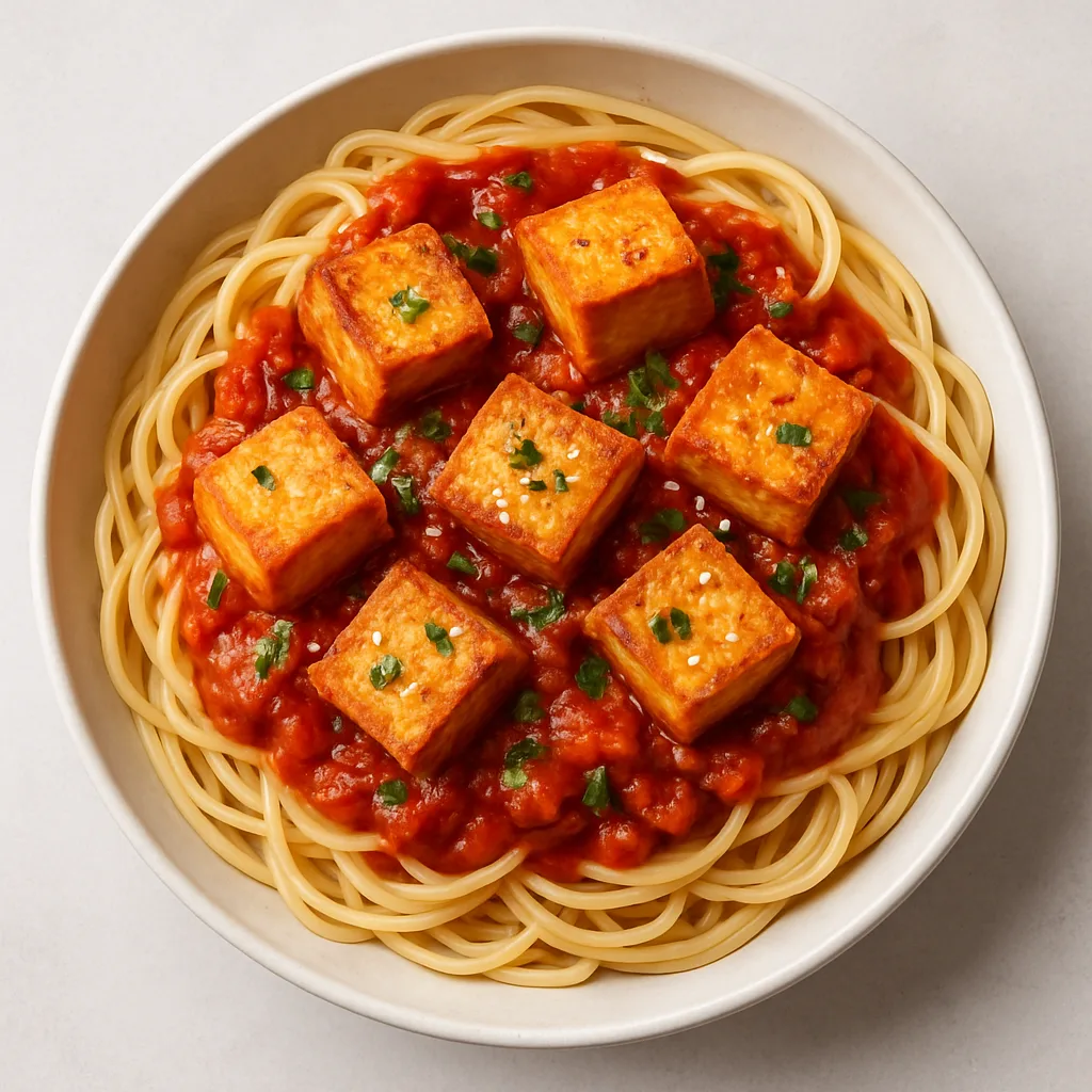 Crispy Tofu Arrabbiata — plant-based or original dish photo