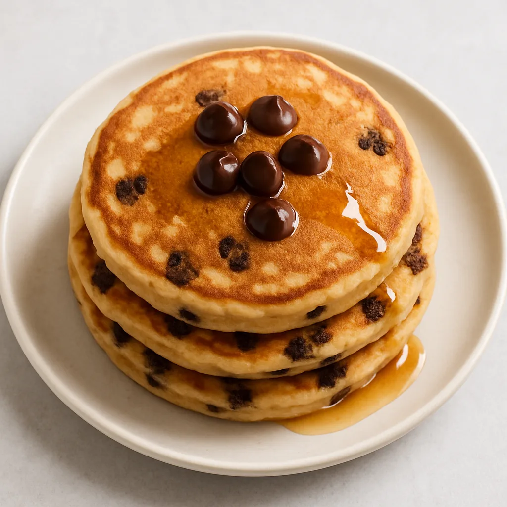 Fortified Soy Milk Chocolate Chip Pancakes — plant-based or original dish photo