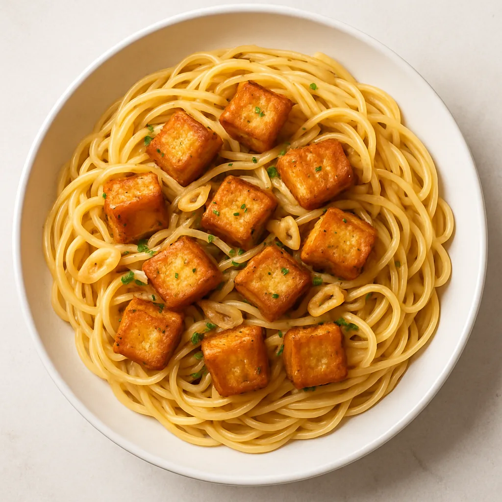 Garlic Crispy Tofu Aglio — plant-based or original dish photo