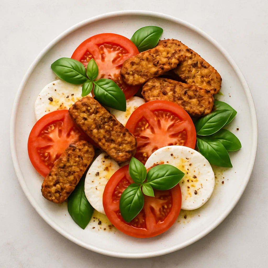 Marinated Tempeh Caprese — plant-based or original dish photo