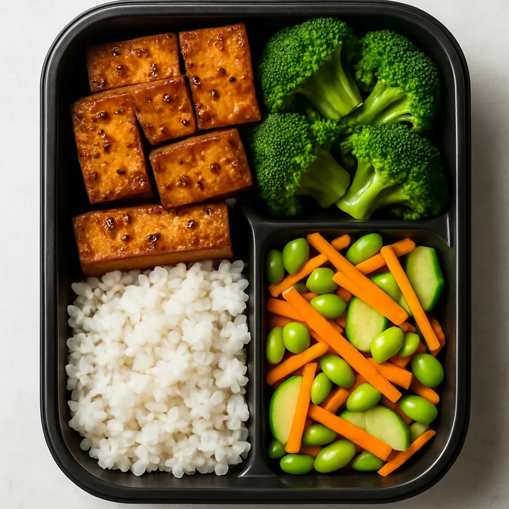 Marinated Firm Tofu Bento Box — plant-based or original dish photo