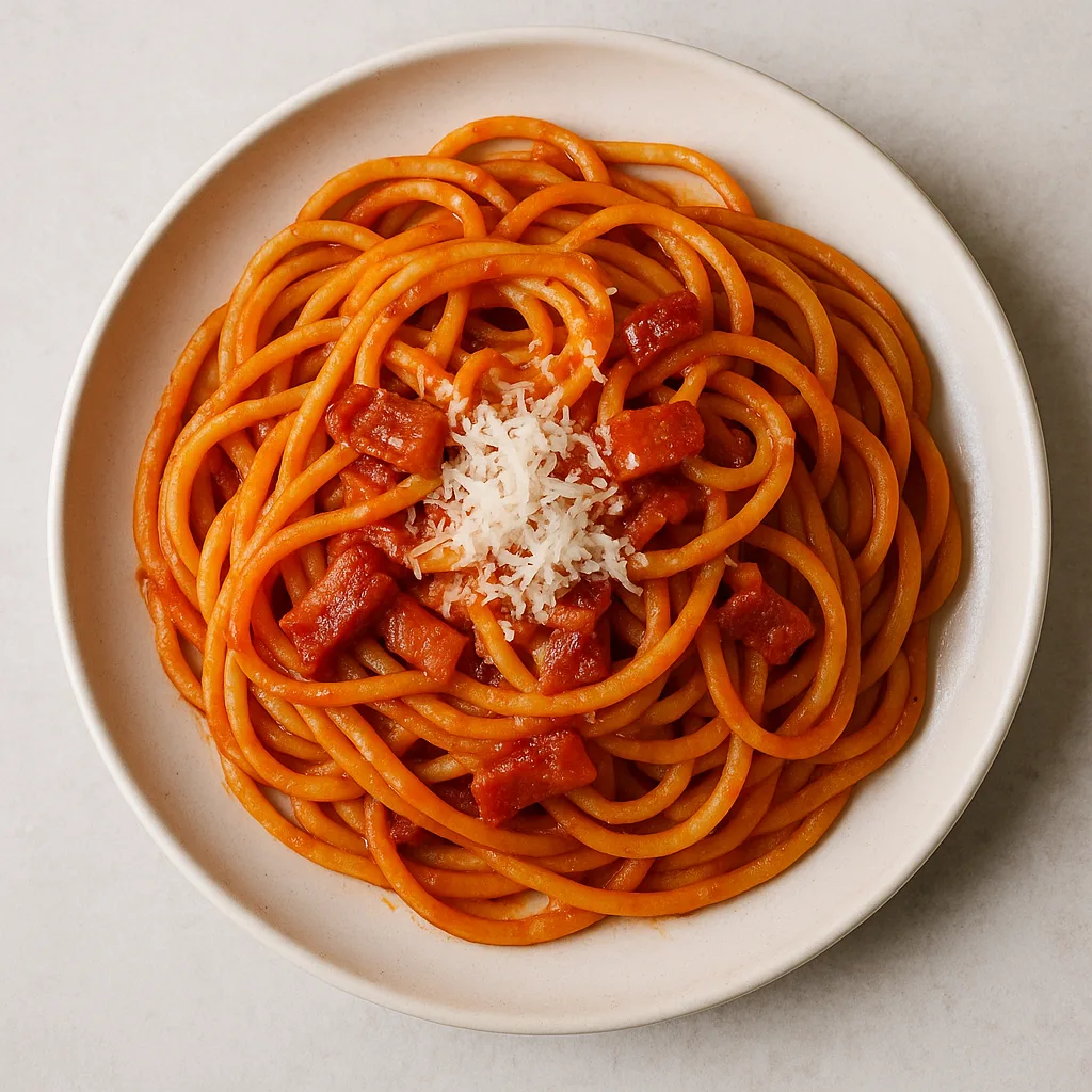 Pasta Amatriciana — plant-based or original dish photo