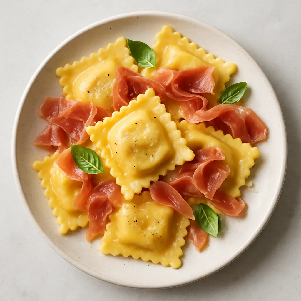 Ravioli With Prosciutto — plant-based or original dish photo