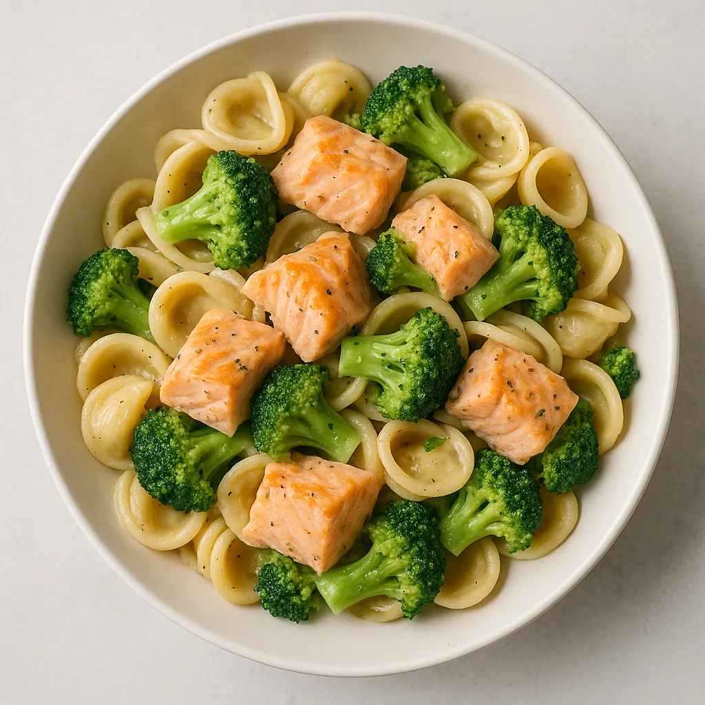 Salmon And Broccoli Pasta — plant-based or original dish photo
