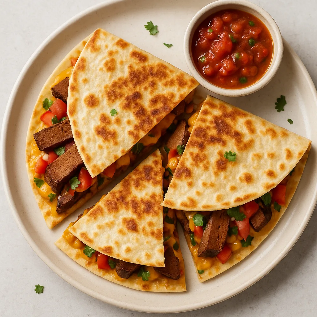 Seitan Steak Quesadilla — plant-based or original dish photo