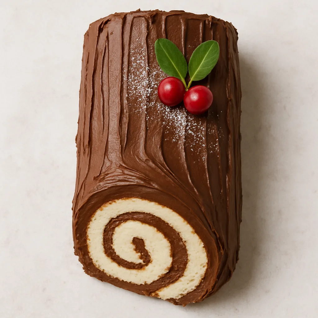 Silken Tofu Yule Log — plant-based or original dish photo