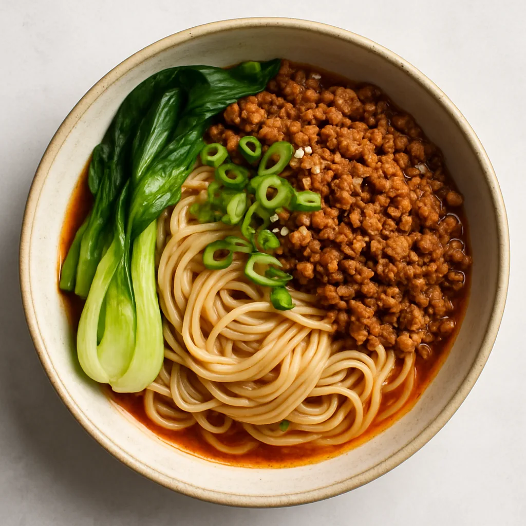 Soy Mince Dan Dan Noodles — plant-based or original dish photo