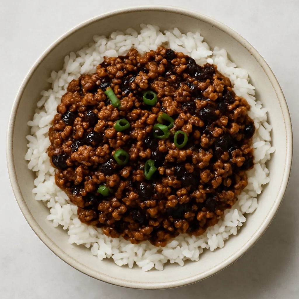 Soy Mince In Black Bean Sauce — plant-based or original dish photo