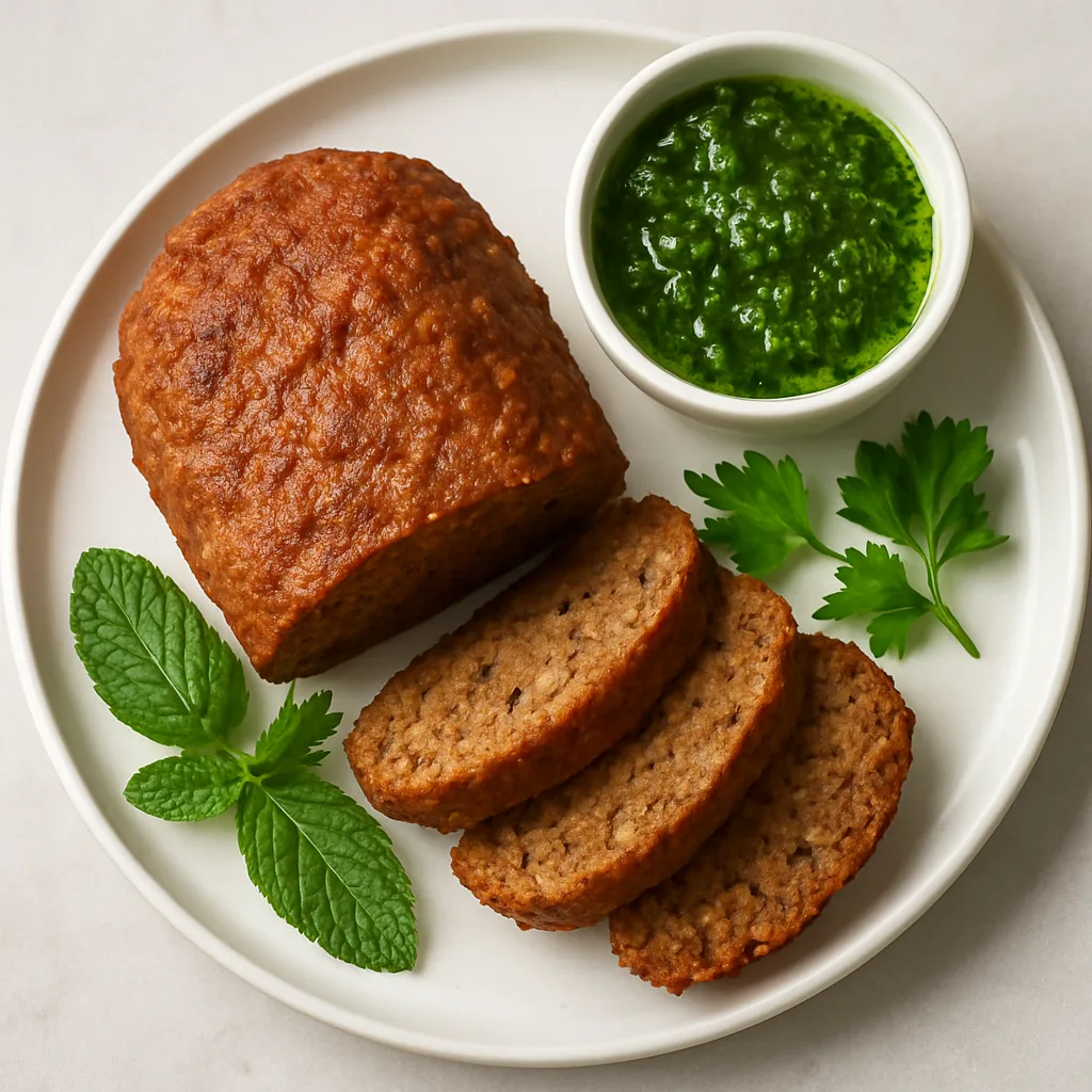 Soy Mince Roast With Mint Sauce — plant-based or original dish photo