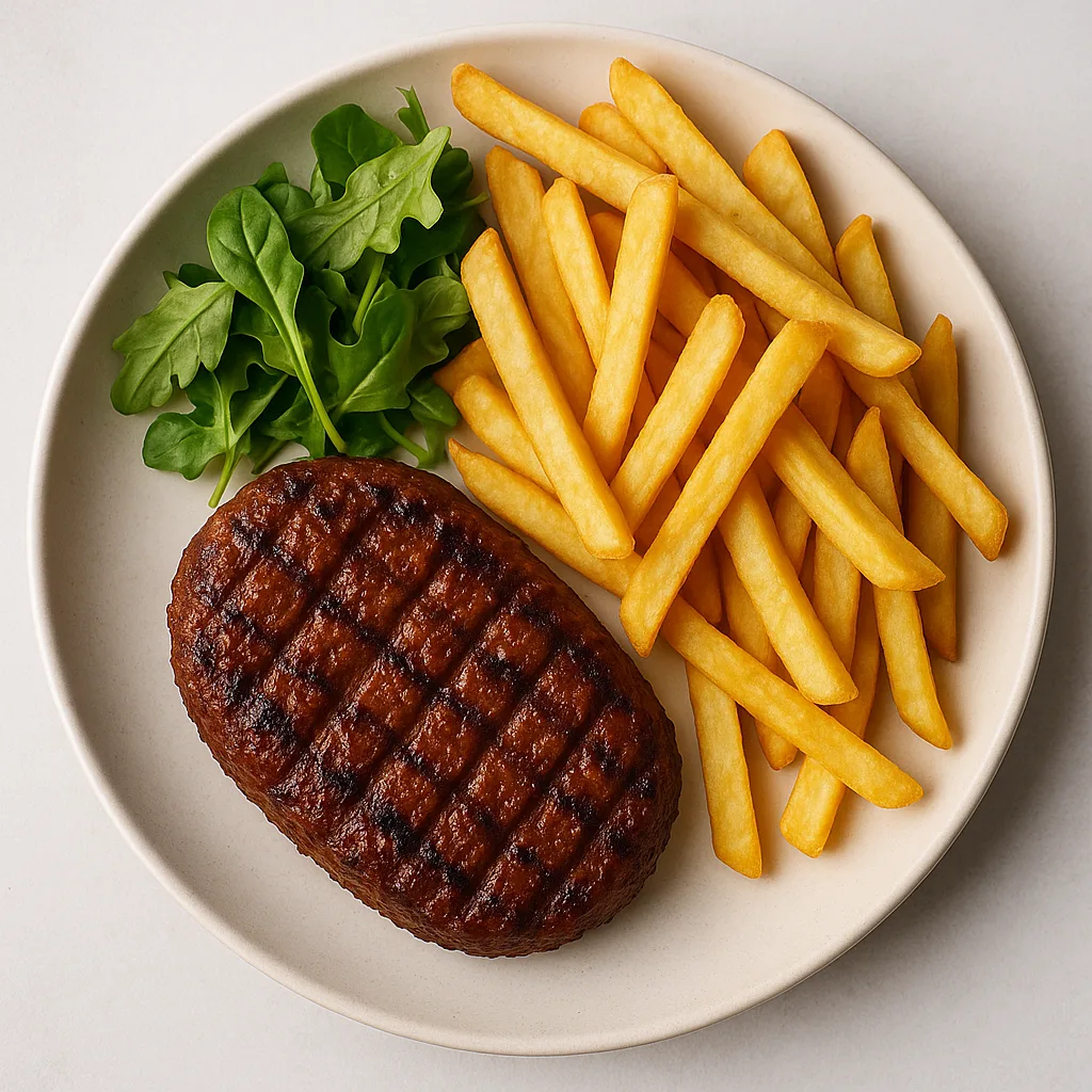 Soy Mince Steak Frites — plant-based or original dish photo