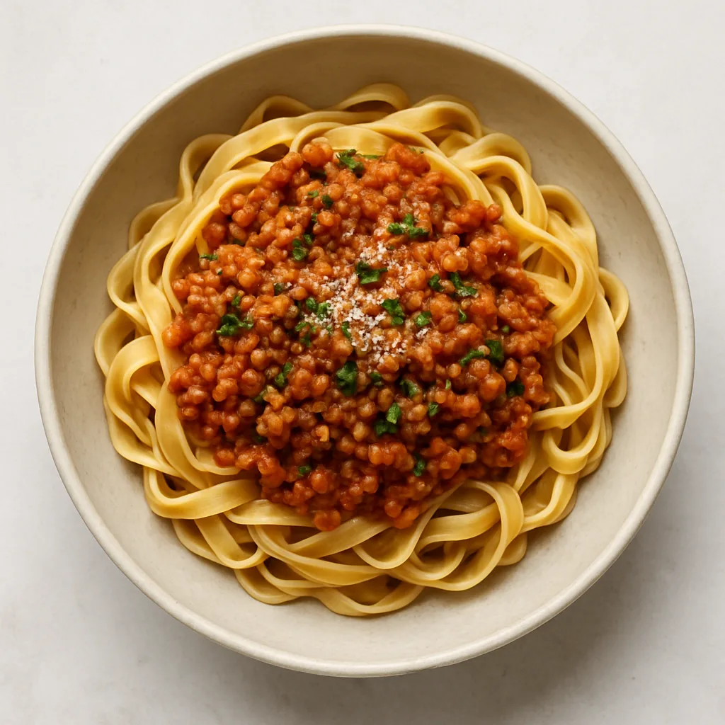 Soy Mince Tagliatelle Al Ragu — plant-based or original dish photo