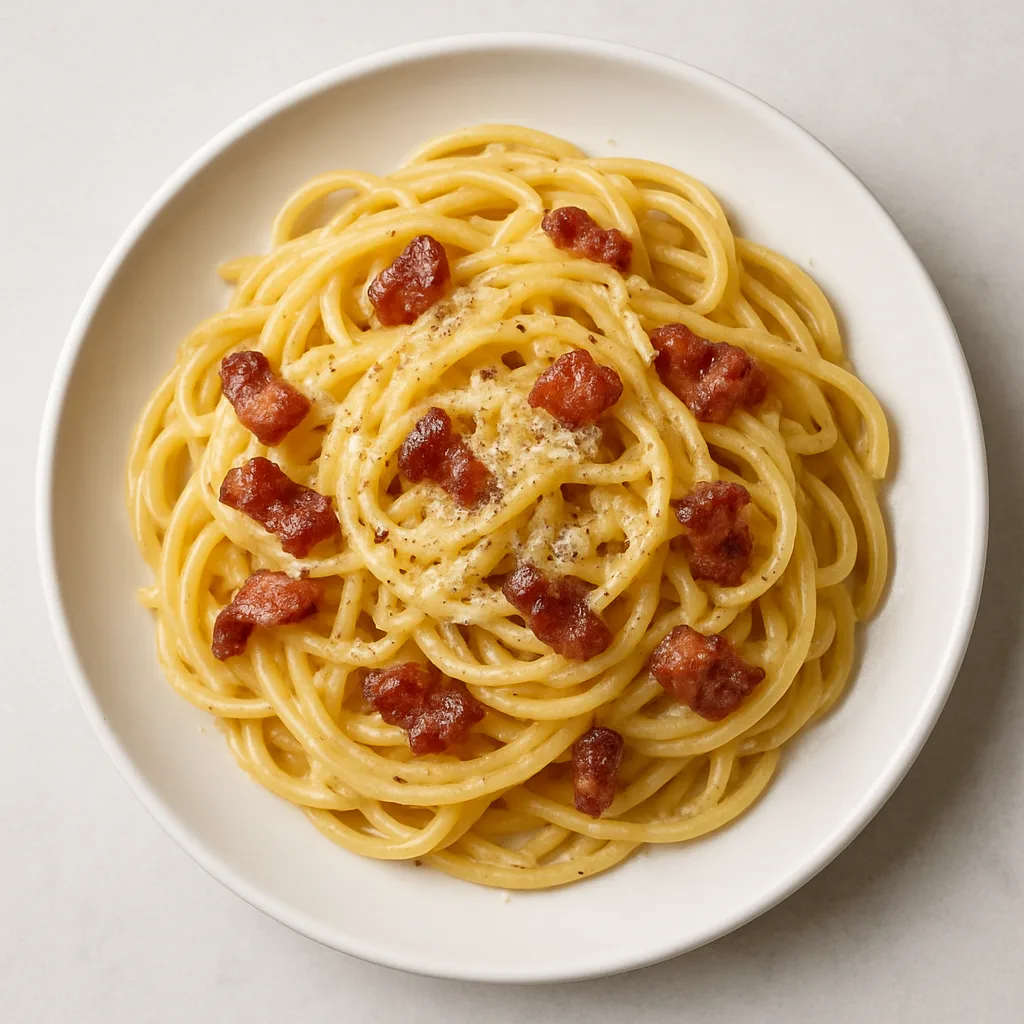 Spaghetti Carbonara — plant-based or original dish photo