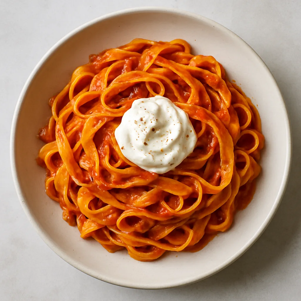 Tagliatelle With Nduja And Mascarpone — plant-based or original dish photo