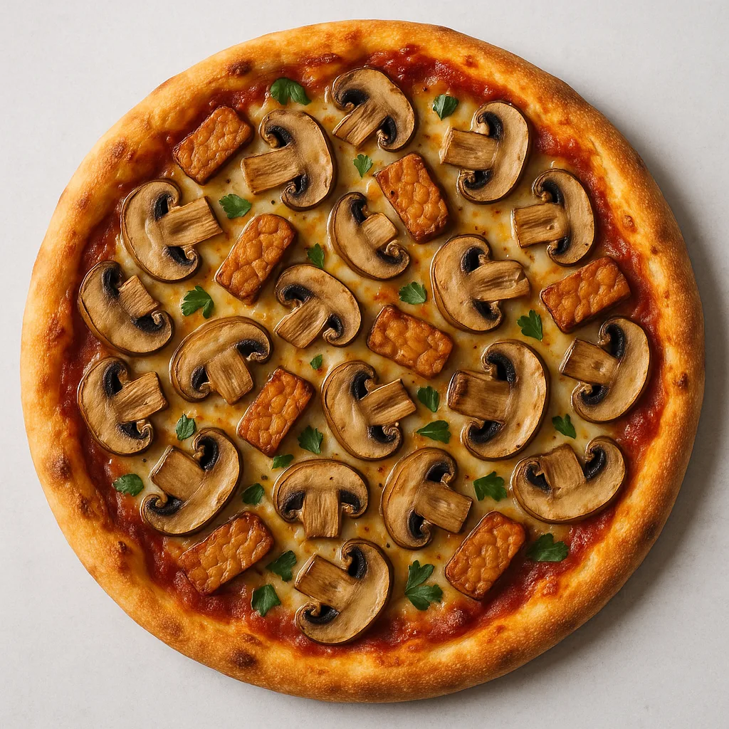 Tempeh And Mushroom Pizza — plant-based or original dish photo