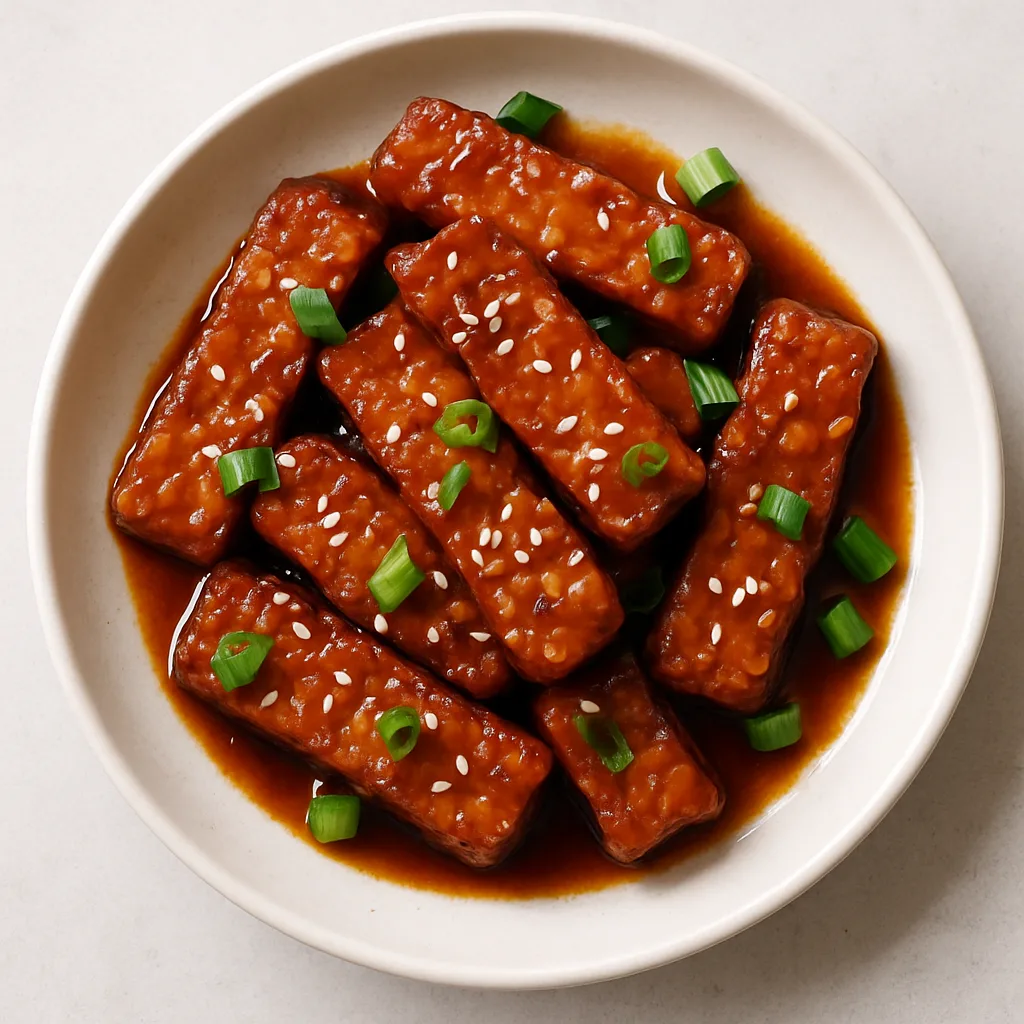 Tempeh With Algae Oil Teriyaki — plant-based or original dish photo