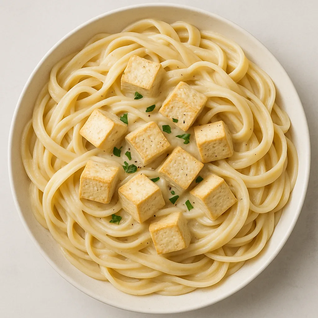 Extra-firm Tofu Alfredo — plant-based or original dish photo