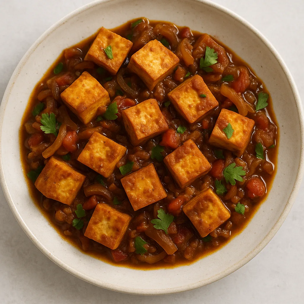 Extra-firm Tofu Bhuna — plant-based or original dish photo