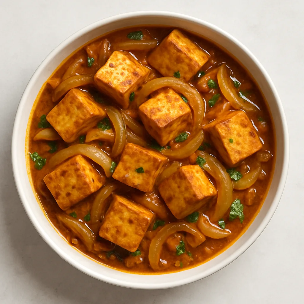 Extra-firm Tofu Dopiaza — plant-based or original dish photo