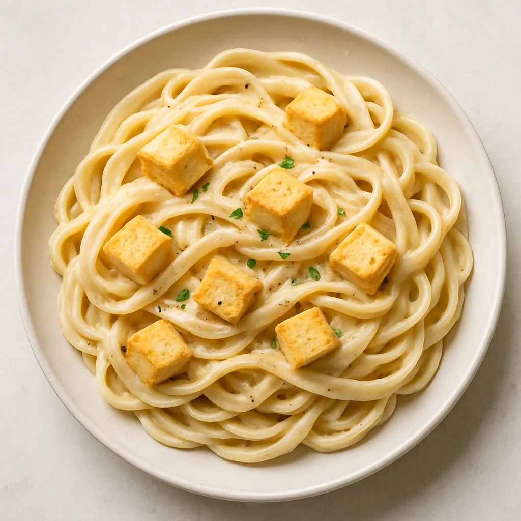 Tofu Fettuccine Alfredo — plant-based or original dish photo