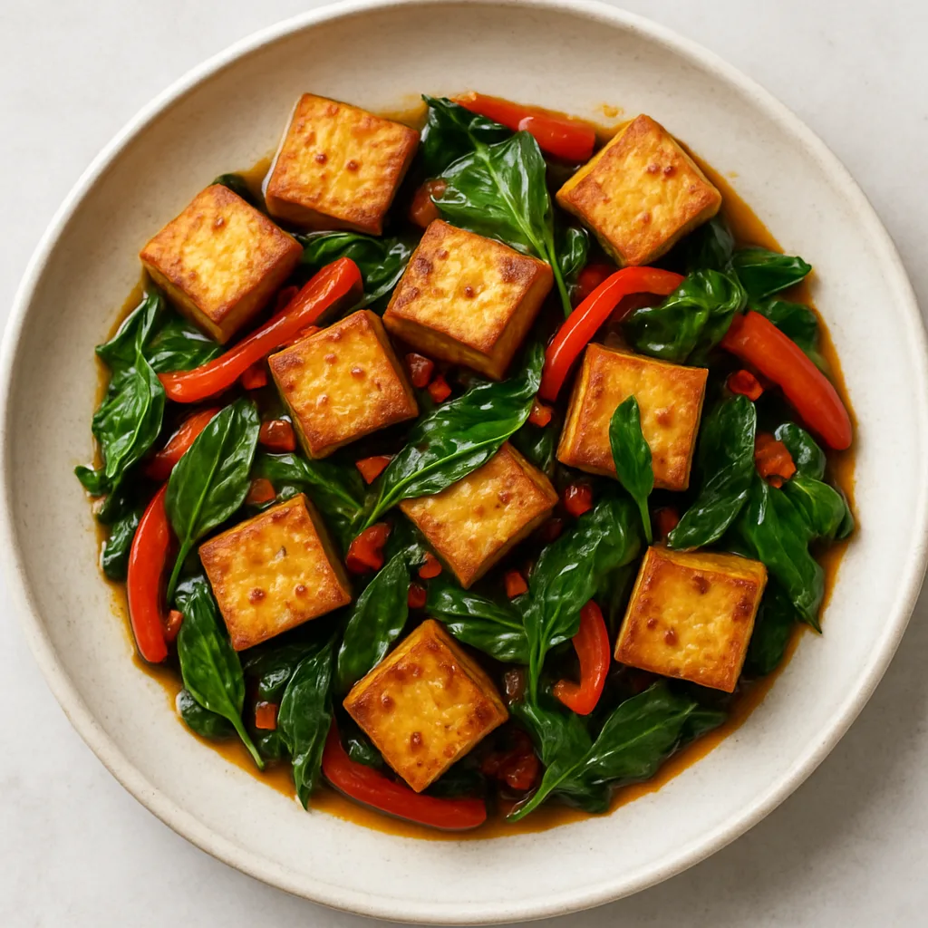 Extra-firm Tofu Thai Basil — plant-based or original dish photo