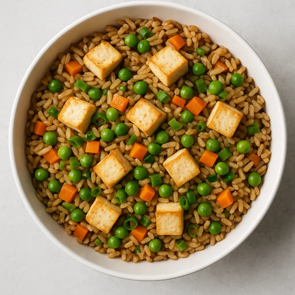 Firm Tofu Yangzhou Fried Rice — plant-based or original dish photo